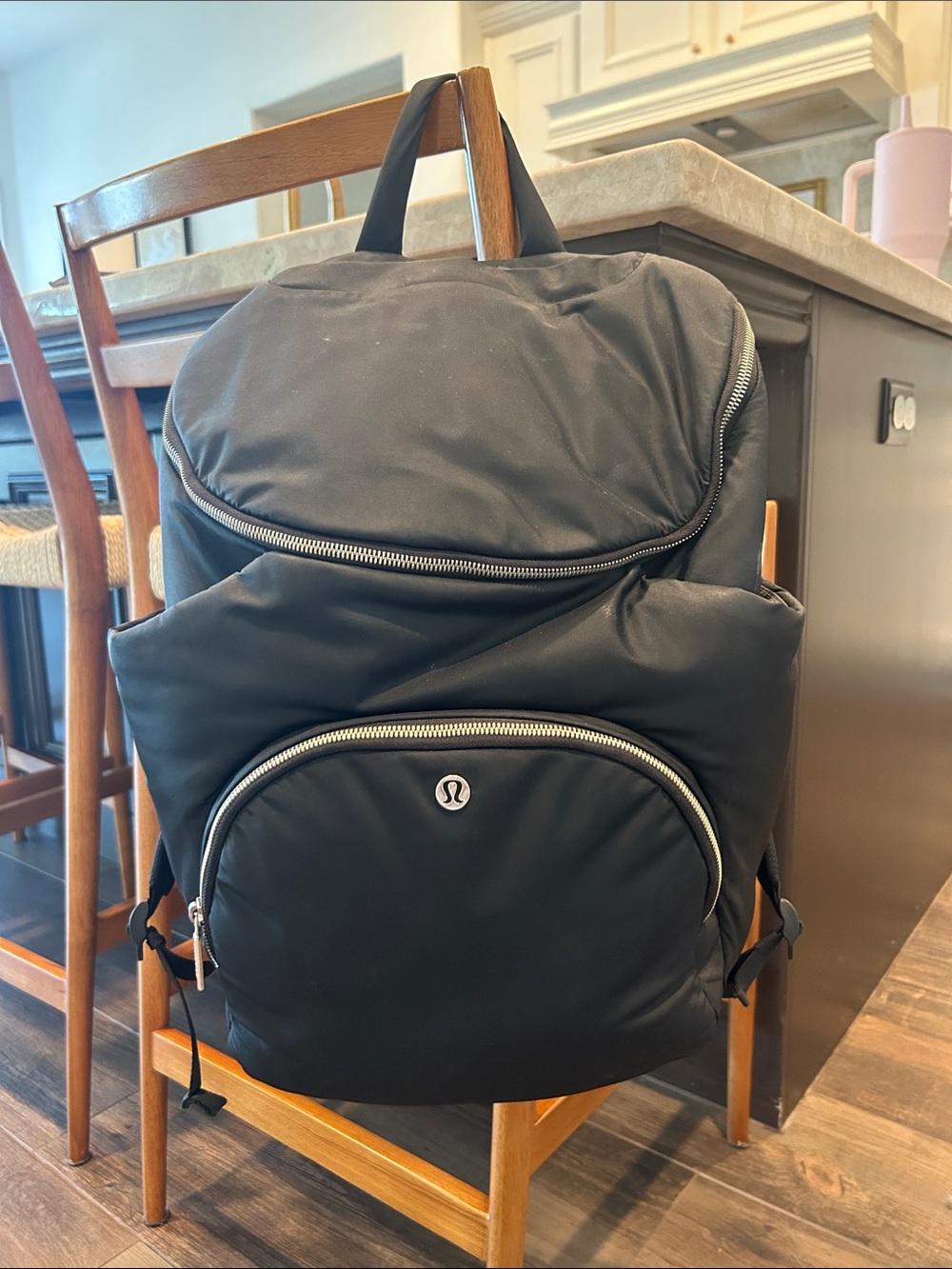 lululemon athletica Black Diaper Bag Backpack with Front Zip Pocket